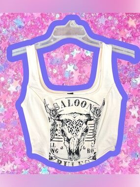 Windsor vintage Y2K western corset tank top S desert skull VIVIENNE Westwood